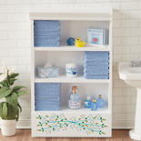 Dollhouse Miniature Blue Accented Bath Cabinet