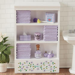 Dollhouse Miniature Lavender Accented Bath Cabinet