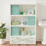 Dollhouse Miniature Green Accented Bath Cabinet