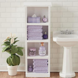 Dollhouse Miniature Lavender Accented Narrow Bath Cabinet
