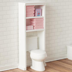 Dollhouse Miniature Pink Accented Over Toilet Cabinet