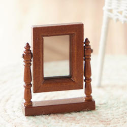 Dollhouse Miniature Walnut Lincoln Dresser Mirror