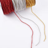 Red Silver and Gold String Pearl Bead Set
