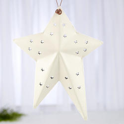 Primitive White Metal Star Ornament