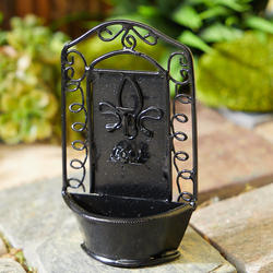 Dollhouse Miniature Black Garden Wall Fountain