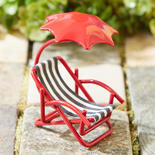 Dollhouse Miniature Chair with Umbrella