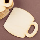 Unfinished Wood Coffee Mug Cutouts
