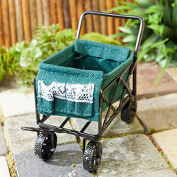 Miniature Black and Green Wire Wagon