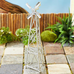 Dollhouse Miniature Gray Iron Windmill