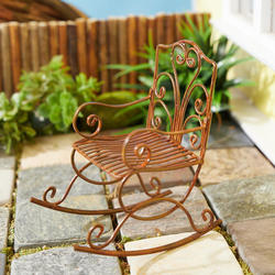 Dollhouse Miniature Rusty Wire Rocking Chair
