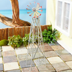 Dollhouse Miniature Gray Iron Windmill