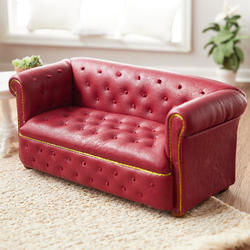 Dollhouse Miniature Red Contemporary Chesterfield Lounge Sofa