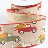 Fall Harvest Old Truck Wired Ribbon