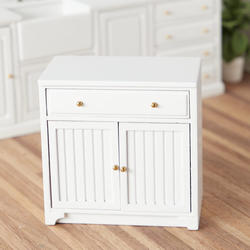 Dollhouse Miniature White Bottom Cabinet