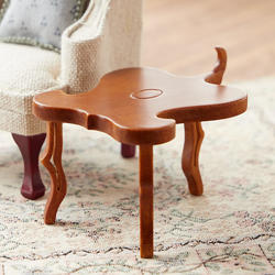 Dollhouse Miniature 3-Leg Walnut Table