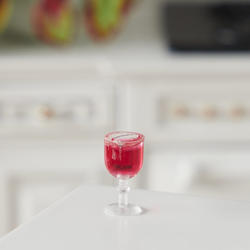 Dollhouse Miniature Glass Of Red Wine