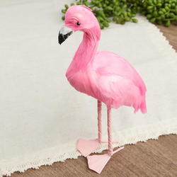 Feathered Artificial Standing Flamingo