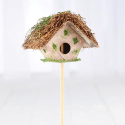 Artificial Natural Roofed Birdhouse Pick