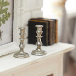 Dollhouse Miniature Silver Ornate Candlesticks