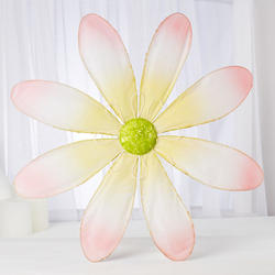 Large Pink and Yellow Wire Frame Daisy