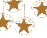 Gold Metal Swirl Wood Star Ornaments