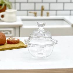 Dollhouse Miniature Clear Bowl with Lid