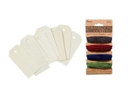 Unfinished Wood Tags with Jewel-Tone Cord