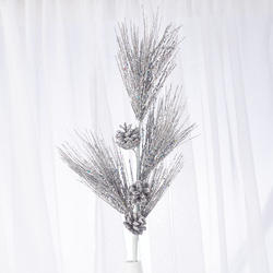 Silver Artificial Pine with Cones Spray