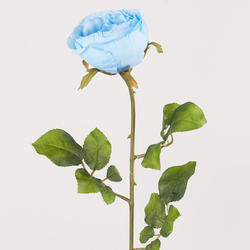 Sky Blue Artificial Rose Stem
