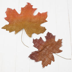 Brown and Orange Burlap Maple Leaves