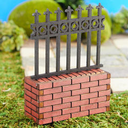 Dollhouse Miniature Brick Wall and Fence