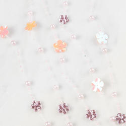 Pink Flower and Bead Garland