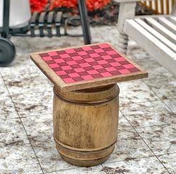 Dollhouse Miniature Checkerboard on a Barrel