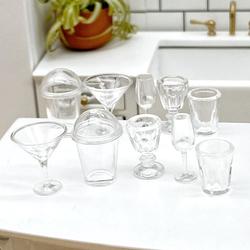 Dollhouse Miniature Clear Glassware Set