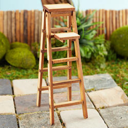 Miniature Dollhouse FAIRY GARDEN Accessories ~ Wood 2" Step Ladder ~ NEW 