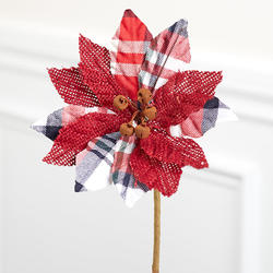 Red and White Plaid Poinsettia