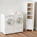 Dollhouse Miniature Modern White Laundry Room Set