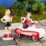 Pair of Miniature Coke Soda Drive In Figurines