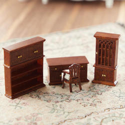 Dollhouse Miniature Walnut Office Set