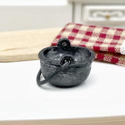 Dollhouse Miniature Black Hanging Pot