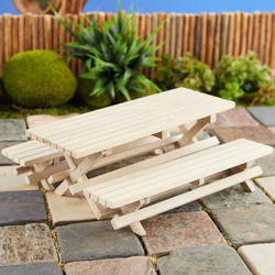 Miniature Wood Picnic Table and Bench Set