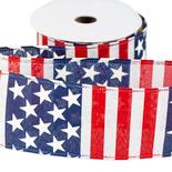 Patriotic Stars and Stripes Wired Edge Ribbon