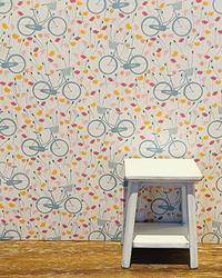 Dollhouse Miniature Spring Bicycle Wallpaper