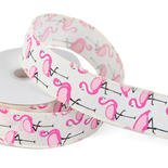 Flamingo Wired Edge Ribbon