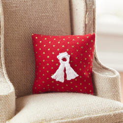 Miniature Red With White Bow Throw Pillow