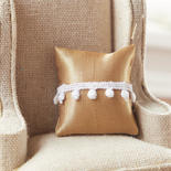 Miniature Gold with White Tassel Throw Pillow
