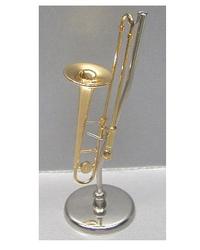 Miniature Trombone with Case and Stand
