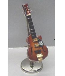 Miniature Guitar with Case and Stand