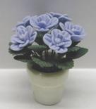 Dollhouse Miniature Potted Blue Roses
