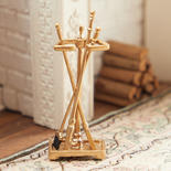 Dollhouse Miniature Gold Fireplace Set